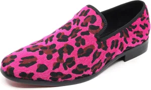 Men's Fashion Leopard Print Smoking Dress Loafers Slip On Shoes SM-03