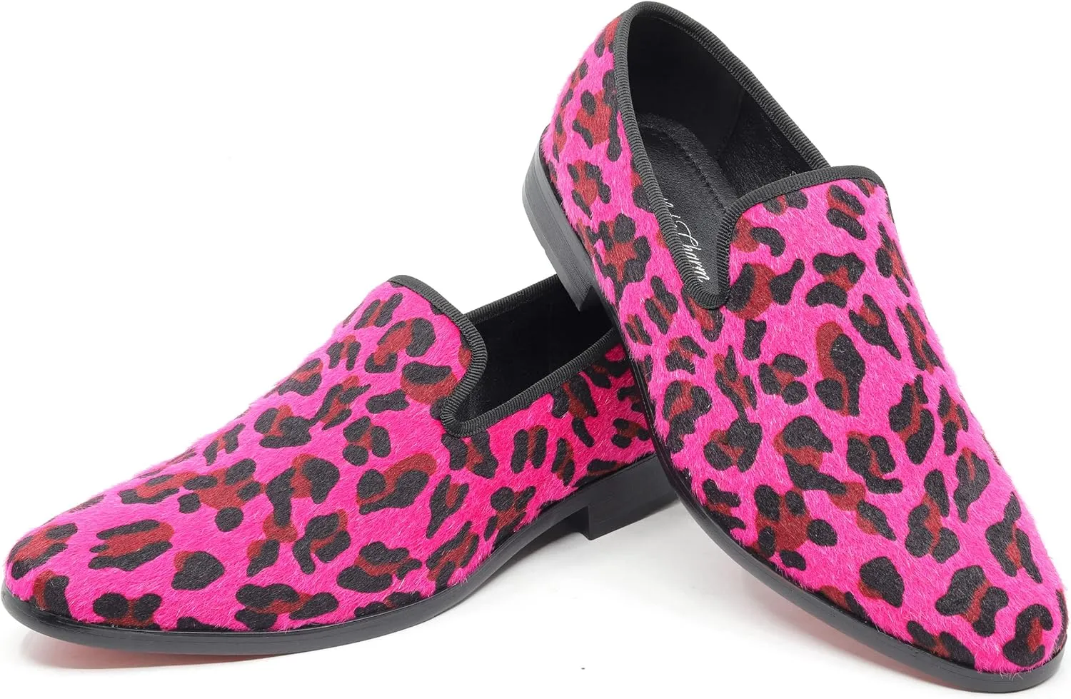 Men's Fashion Leopard Print Smoking Dress Loafers Slip On Shoes SM-03