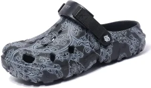 Men's Garden Clogs Shoes: Printed Sandals - Lightweight Shower Slippers - Waterproof Mules for Adult Outdoor Walking Travel