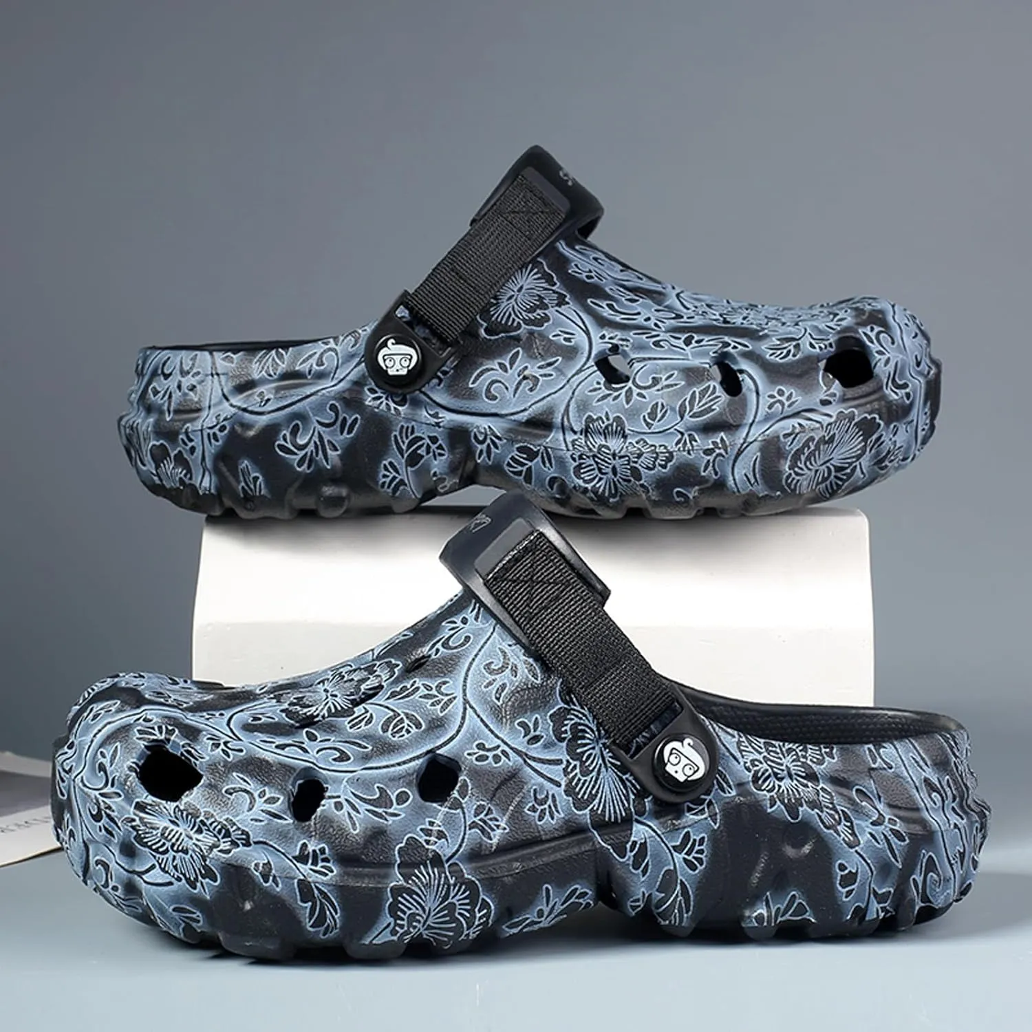 Men's Garden Clogs Shoes: Printed Sandals - Lightweight Shower Slippers - Waterproof Mules for Adult Outdoor Walking Travel