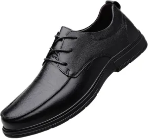 Men's Genuine Leather Dress Lace Up Shoes Comfortable Loafers Classic Formal Business Shoes Luxury Low Top Non Slip Comfortable