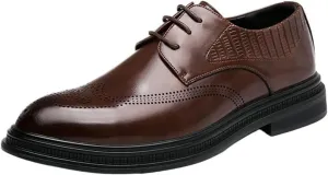 Men's Genuine Leather Dress Shoes Comfortable Slip On Monk Strap Loafers Classic Formal Business Shoes Wedding Party Elegant Non Slip Oxford
