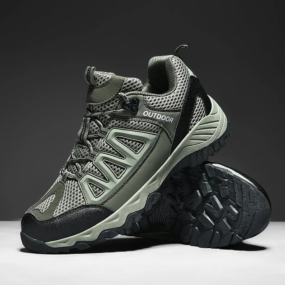 Men's Hiking Shoes Low-Top Trail Running Sneakers Breathable Mesh Travel Shoes Non-Slip Outdoor Trekking Boots