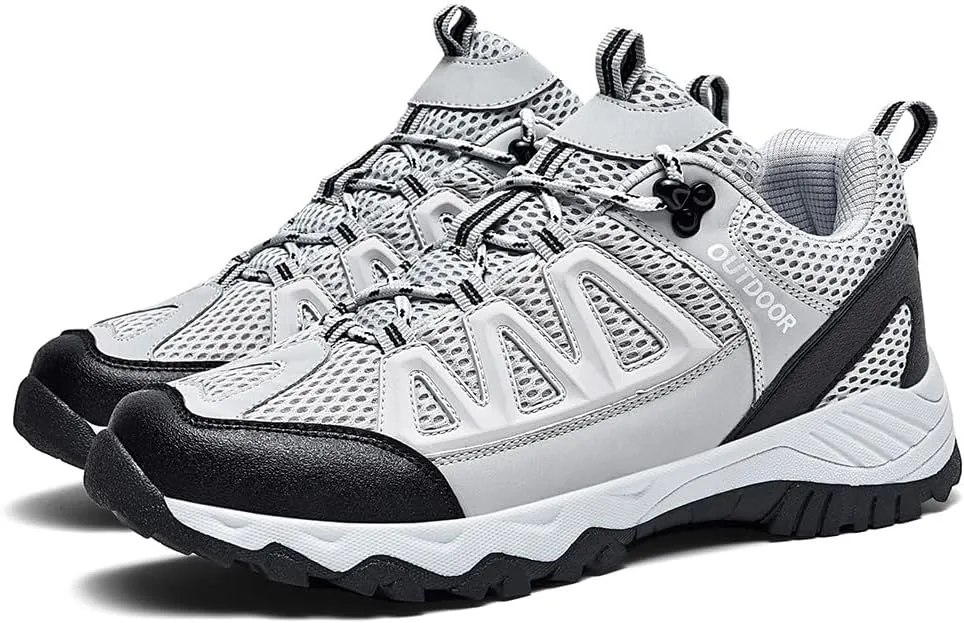 Men's Hiking Shoes Low-Top Trail Running Sneakers Breathable Mesh Travel Shoes Non-Slip Outdoor Trekking Boots