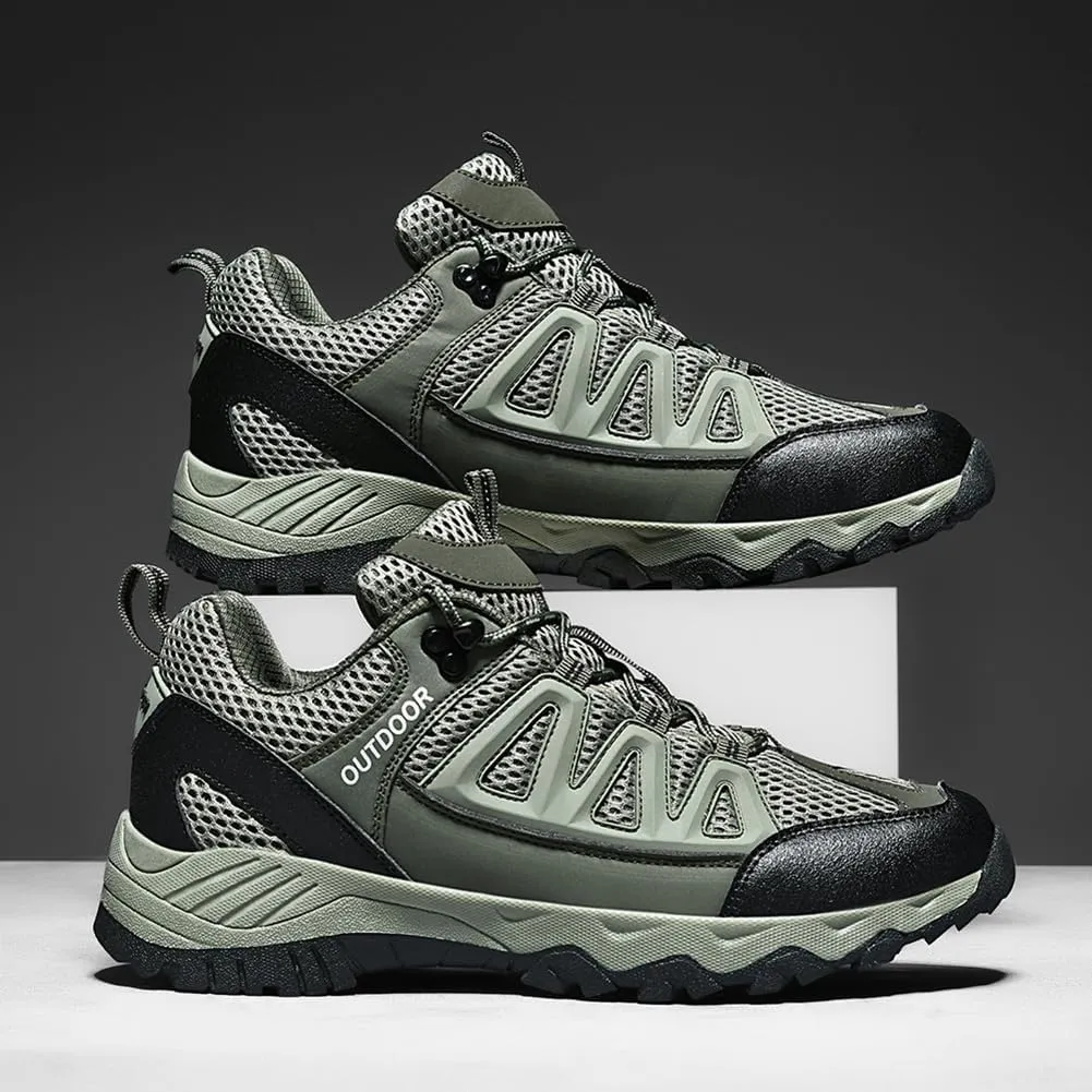 Men's Hiking Shoes Low-Top Trail Running Sneakers Breathable Mesh Travel Shoes Non-Slip Outdoor Trekking Boots