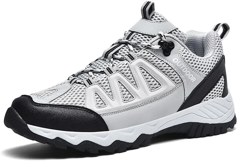 Men's Hiking Shoes Low-Top Trail Running Sneakers Breathable Mesh Travel Shoes Non-Slip Outdoor Trekking Boots