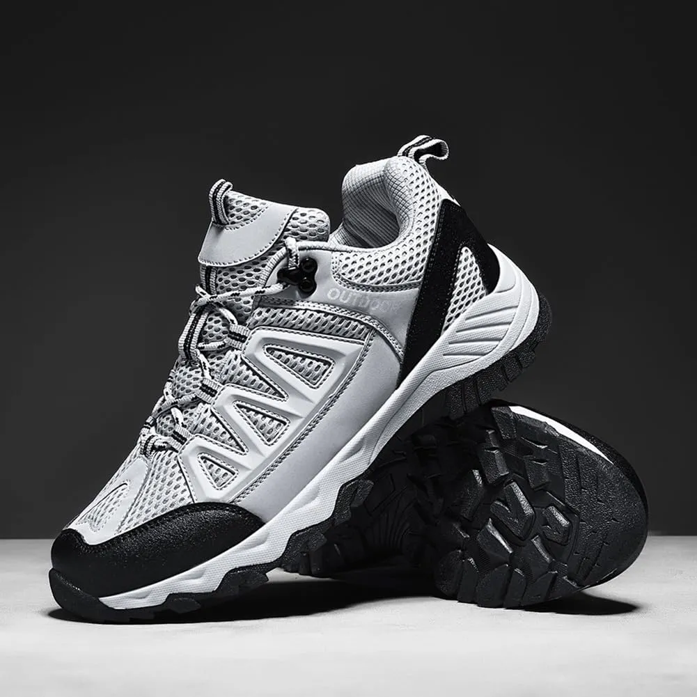 Men's Hiking Shoes Low-Top Trail Running Sneakers Breathable Mesh Travel Shoes Non-Slip Outdoor Trekking Boots