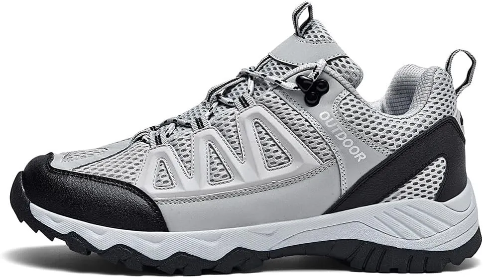 Men's Hiking Shoes Low-Top Trail Running Sneakers Breathable Mesh Travel Shoes Non-Slip Outdoor Trekking Boots