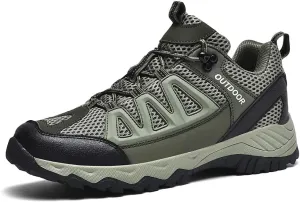 Men's Hiking Shoes Low-Top Trail Running Sneakers Breathable Mesh Travel Shoes Non-Slip Outdoor Trekking Boots
