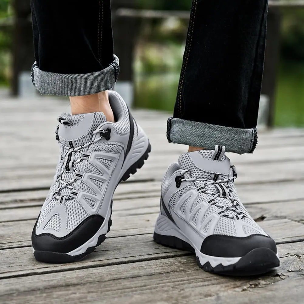 Men's Hiking Shoes Low-Top Trail Running Sneakers Breathable Mesh Travel Shoes Non-Slip Outdoor Trekking Boots