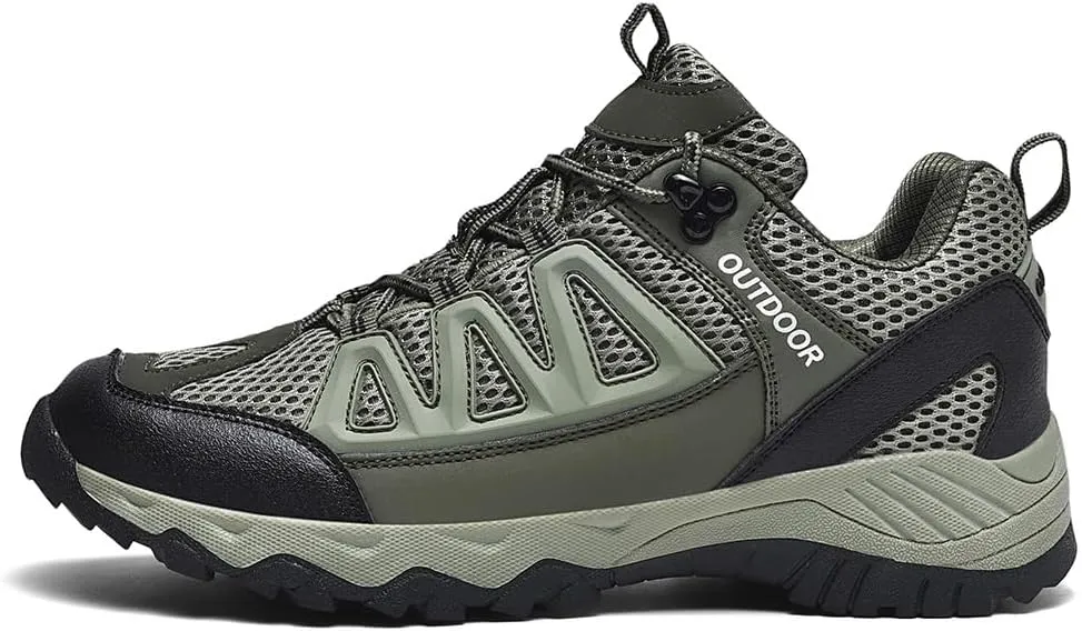 Men's Hiking Shoes Low-Top Trail Running Sneakers Breathable Mesh Travel Shoes Non-Slip Outdoor Trekking Boots