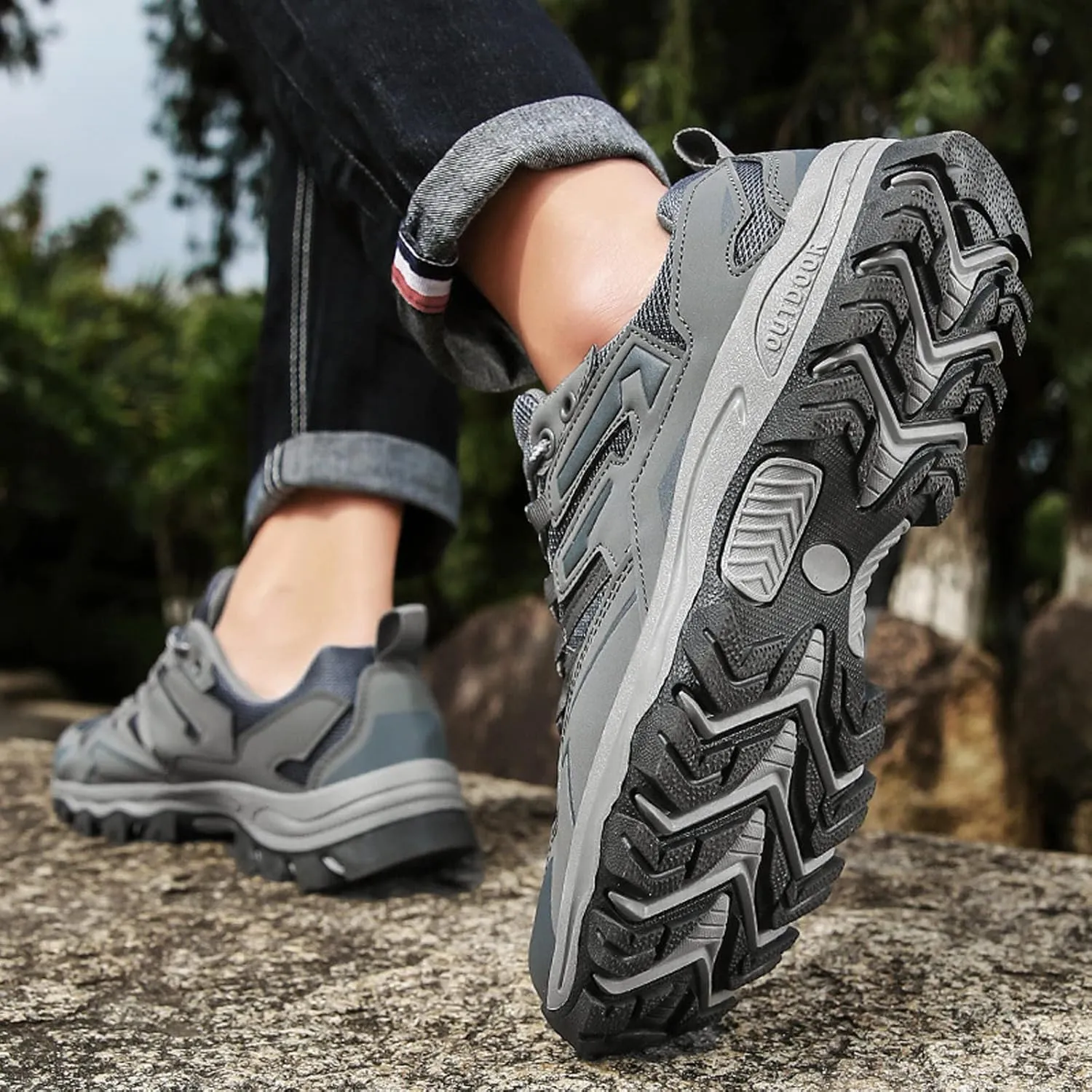 Men's Hiking Shoes Low-Top Walking Sneakers for Women Outdoor Lightweight Trail Shoes Anti-slip