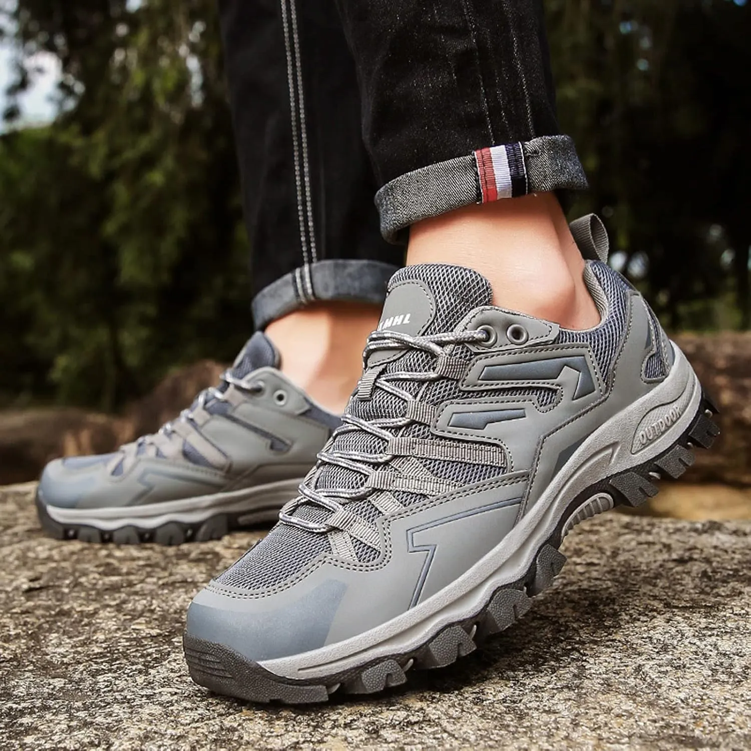 Men's Hiking Shoes Low-Top Walking Sneakers for Women Outdoor Lightweight Trail Shoes Anti-slip