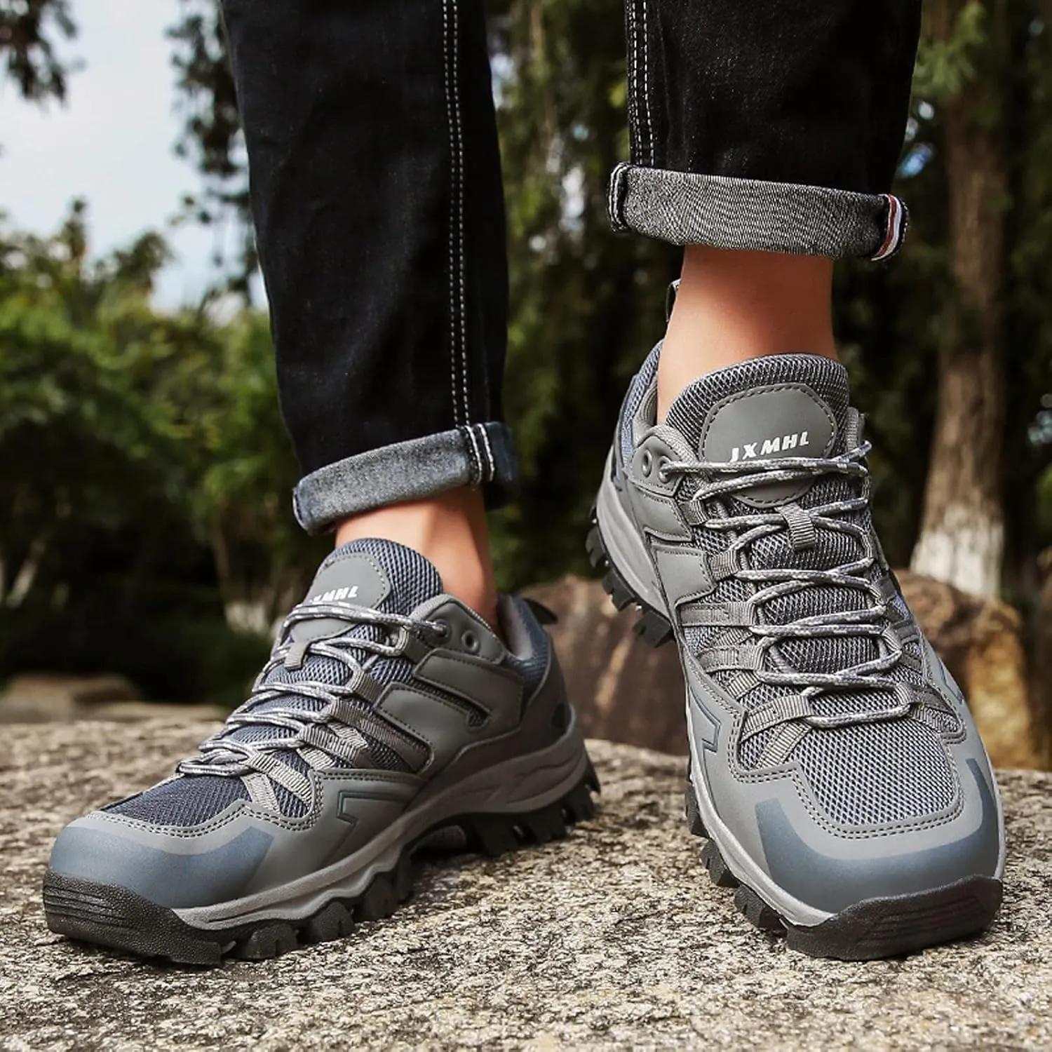 Men's Hiking Shoes Low-Top Walking Sneakers for Women Outdoor Lightweight Trail Shoes Anti-slip
