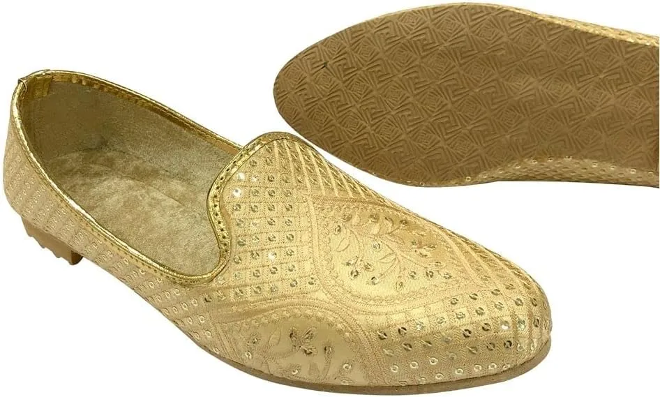 Men's Jutti for Wedding Traditional Ethnic Mojari Shoes Sherwani Loafers Handmade Gold Embroidery Juti