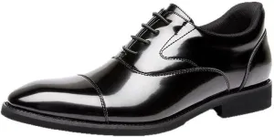 Men's Leather British Style Lace Up Wing Tip Dress Shoe Classic Round Toe Shiny Checkered Comfortable Derby Loafers