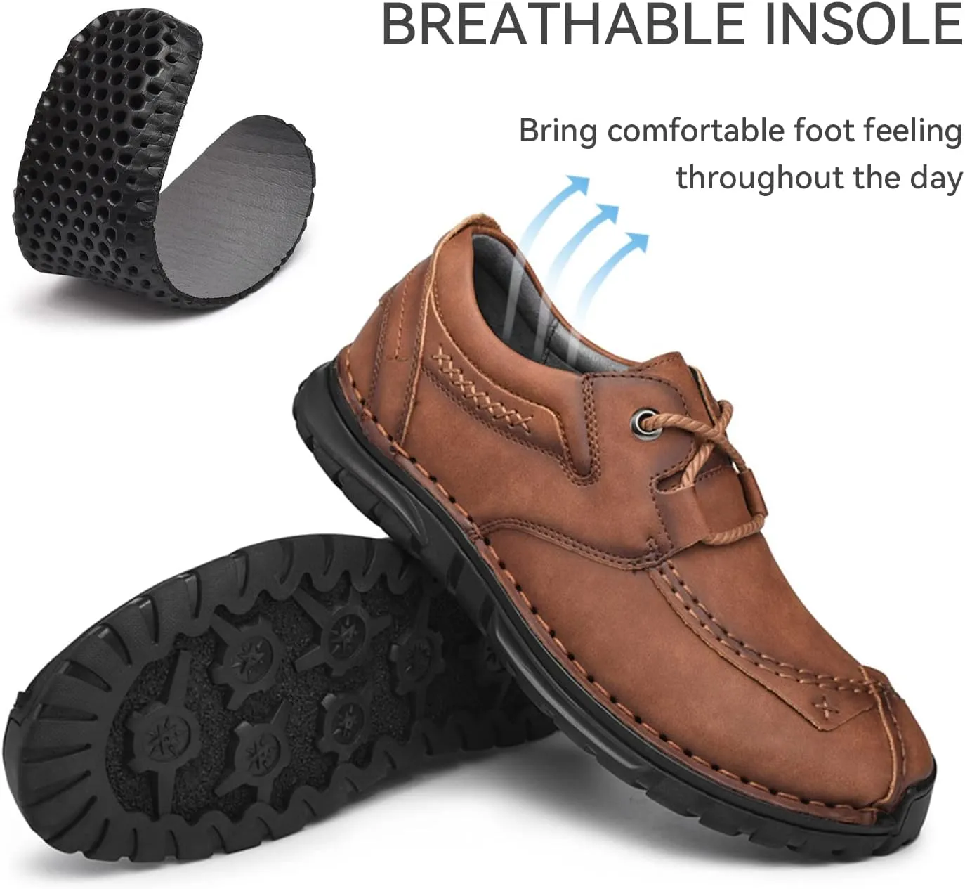 Men's Leather Casual Shoes Fashion Sneakers Driving Loafers Walking Shoes for Men