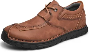 Men's Leather Casual Shoes Fashion Sneakers Driving Loafers Walking Shoes for Men