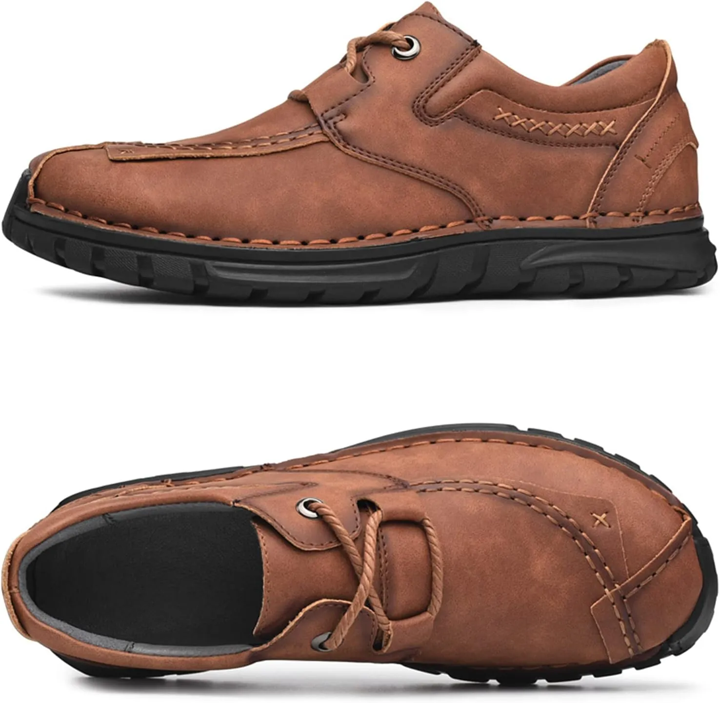 Men's Leather Casual Shoes Fashion Sneakers Driving Loafers Walking Shoes for Men