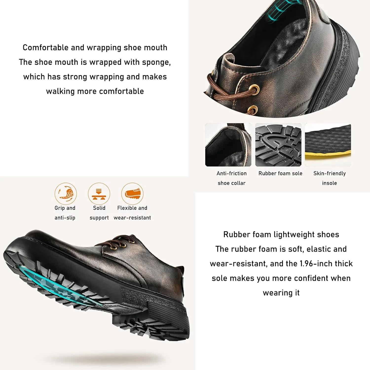Men's Leather Chunky Platform Monk Buckle Penny Loafers Retro Round Head Comfortable Lug Sole Non-Slip One-Step Business Wedding Party Formal Shoes