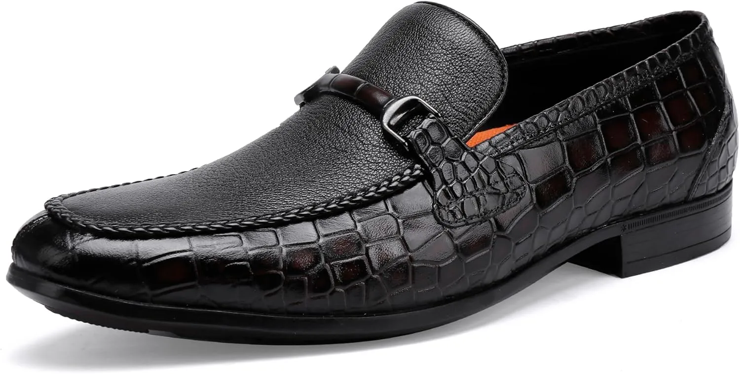 Men's leather Dress Shoes Classic Slip on Loafers Penny Loafers for Men