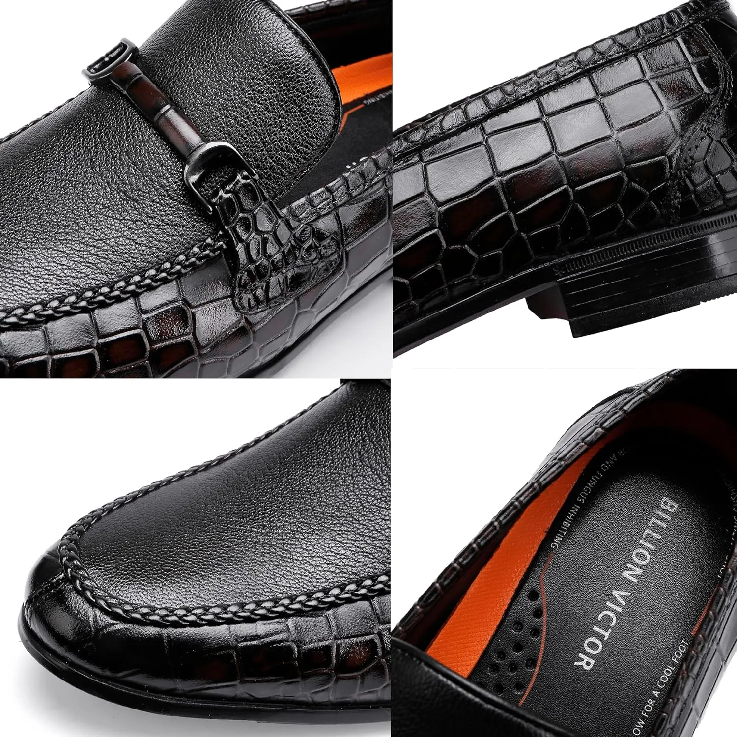 Men's leather Dress Shoes Classic Slip on Loafers Penny Loafers for Men