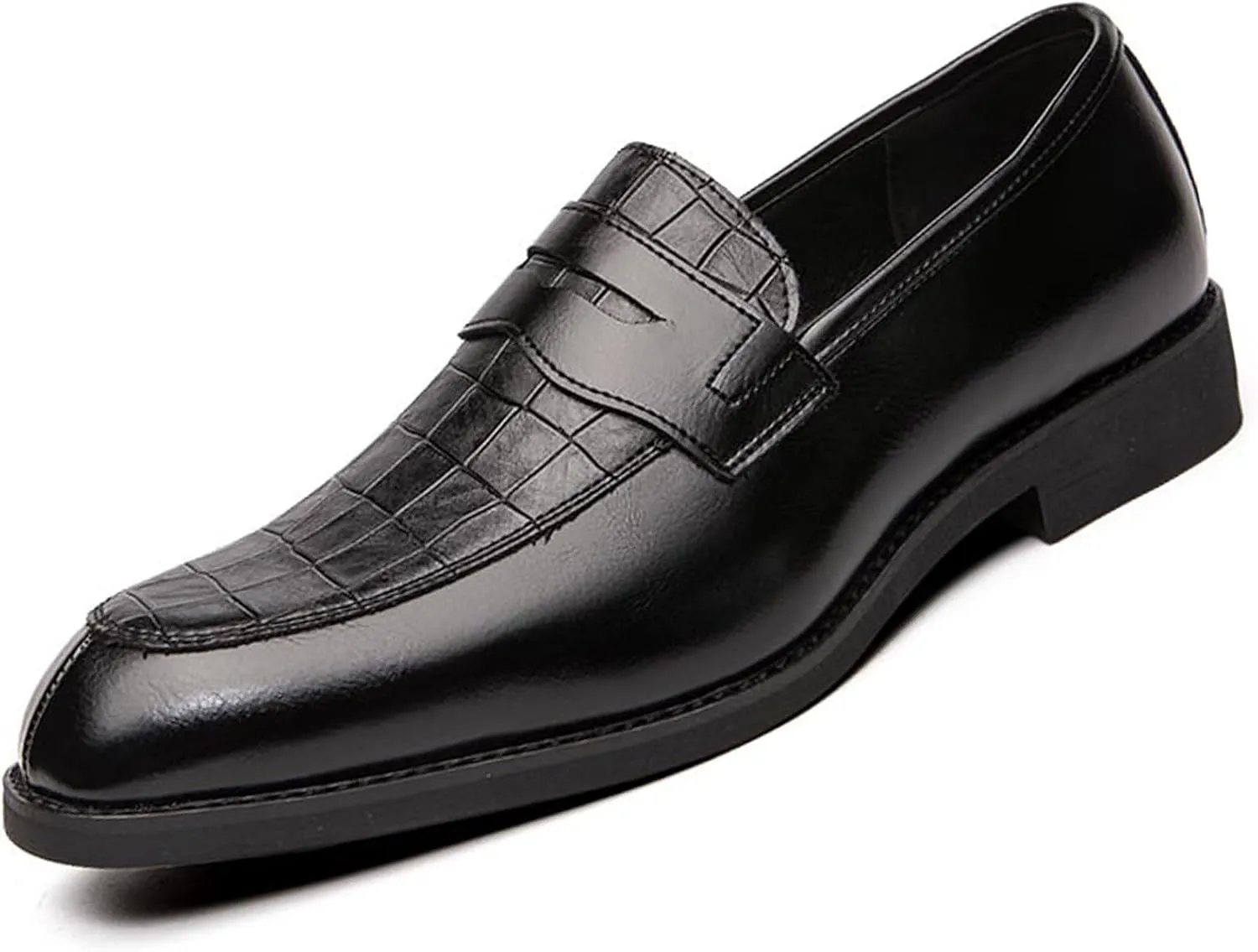 Men's Leather Driving Slip-on Dress Loafers Shoes Luxury Alligator Printed Softsole Business Oxfords Moccasin Classic Wedding Formal Shoes