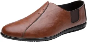 Mens Leather Slip On Loafers Dress Shoes Business Formal Oxfords Footwear