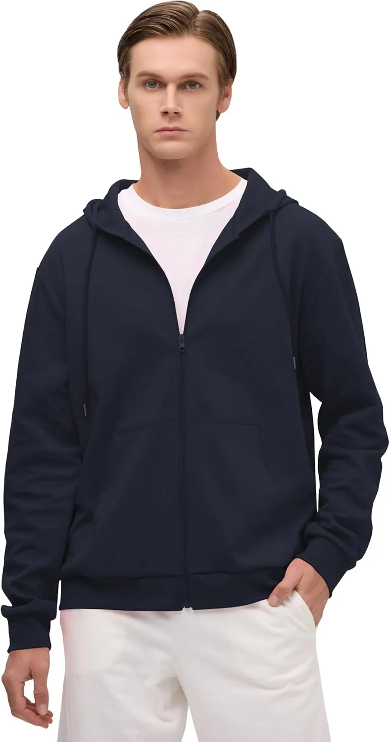 Men's Lightweight Zip Up Hoodie Long Sleeve Sweatshirt Athletic Slim Fit Basic Jacket with Pockets(Regular & Tall)