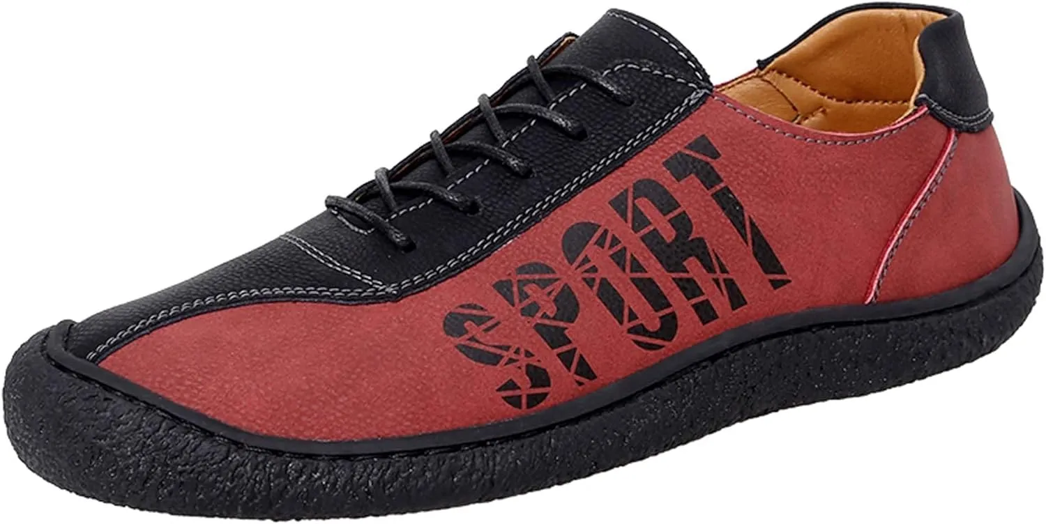 Men's Loafers Casual Walking Shoes Fashion Colorblocking Retro Business Office Formal Barefoot Wide Toe Outdoor Hiking Climbing Travel Driving Shoes