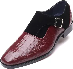 Men's Loafers Dress Shoes Slip-On Formal Crocodile Print Tuxedo Suit Shoes