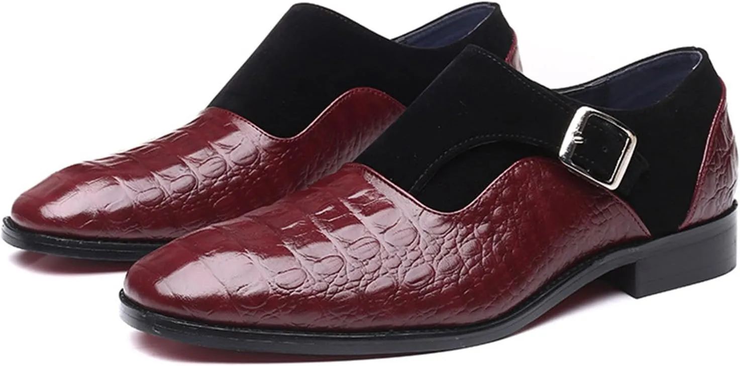 Men's Loafers Dress Shoes Slip-On Formal Crocodile Print Tuxedo Suit Shoes