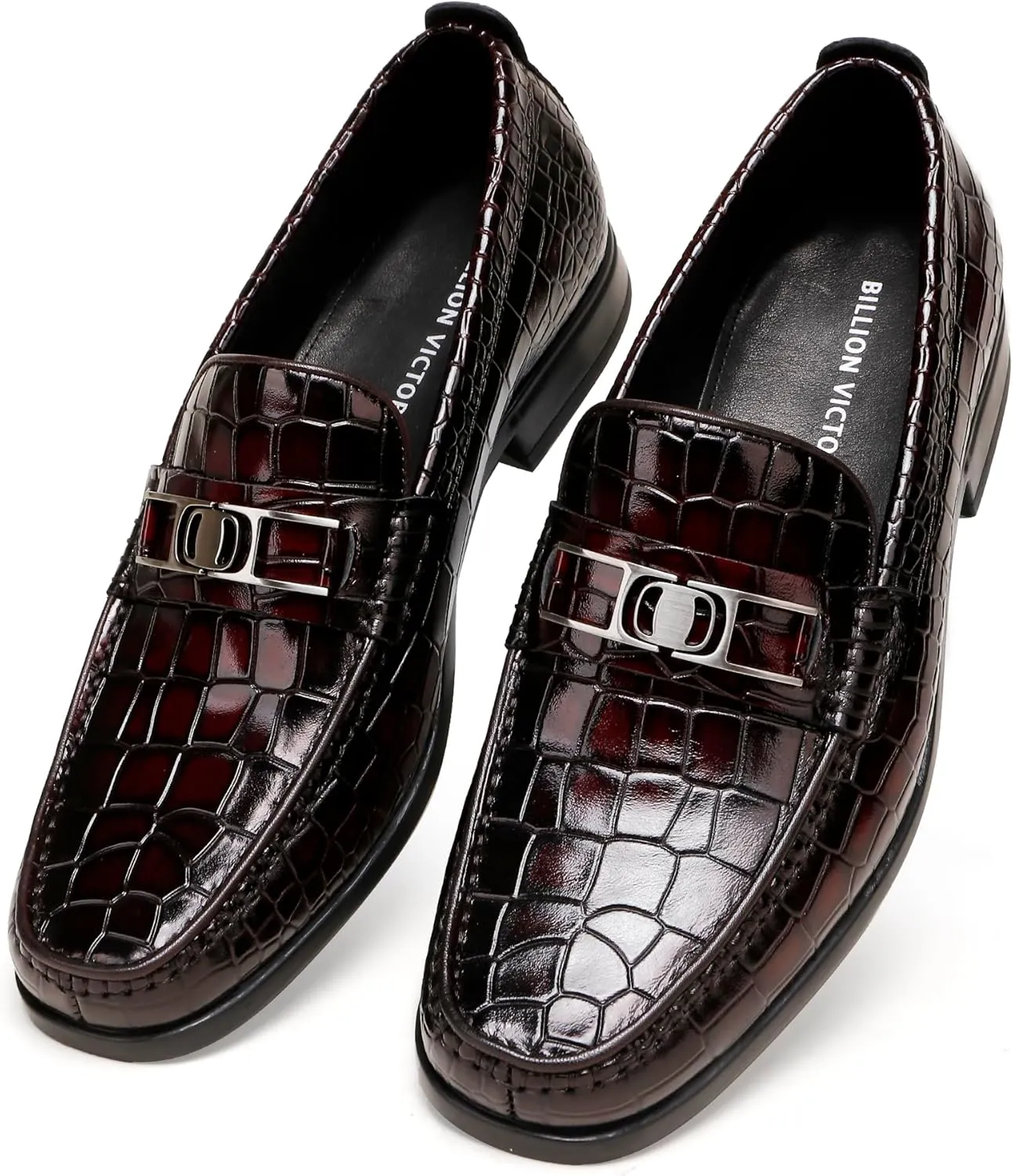 Mens Loafers Slip On,Crocodile Pattern Leather Dress Shoes Formal Shoes for Men