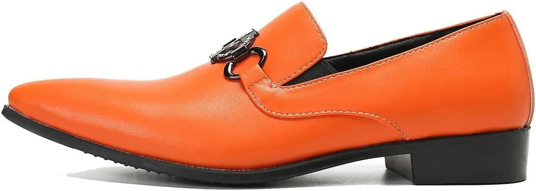 Men's Loafers Slip-Ons Dress Casual Business Penny Loafers Prom Wedding Tuxedo Business Smoking Summer Gold Chain Party Shoes for Boy