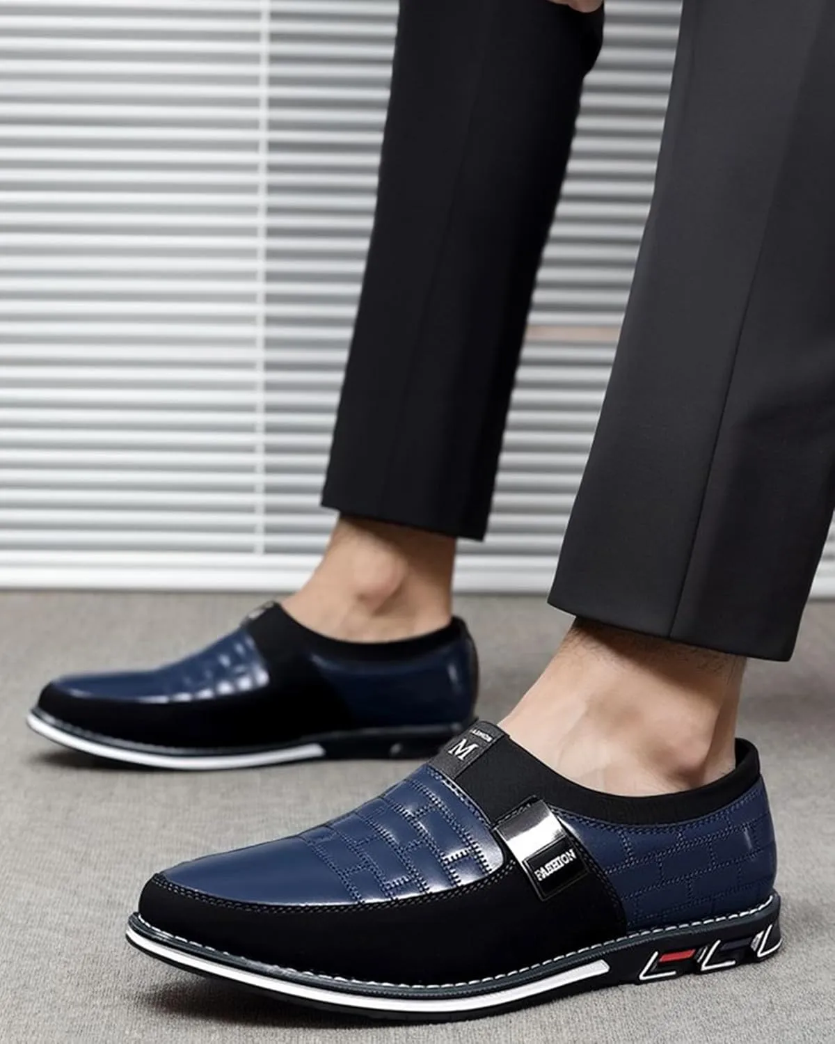 Men’s Oxford Derby Orthopedic Leather Shoes Formal Business Dress Sneakers Casual Walking Driving Slip-on Penny Loafers