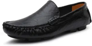 Men's Premium Genuine Leather Casual Slip on Loafers Breathable Driving Shoes Fashion Slipper