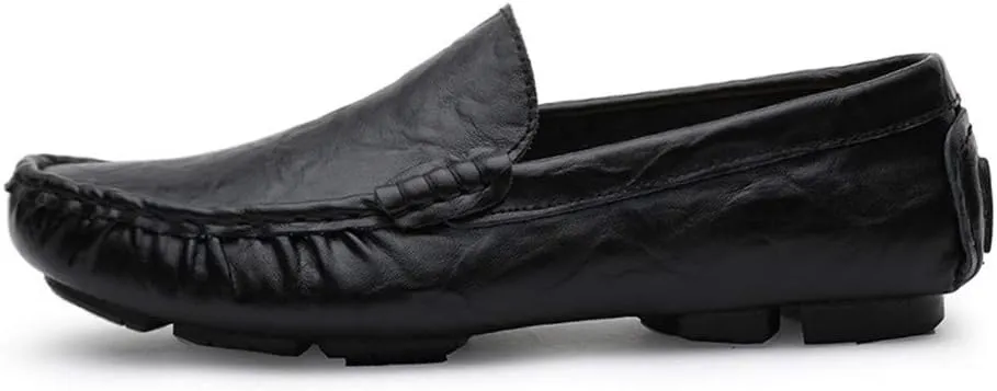 Men's Premium Genuine Leather Casual Slip on Loafers Breathable Driving Shoes Fashion Slipper