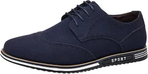Mens Retro Wingtip Oxfords Shoes Comfortable Non Slip Flat Oxfordss Lace up Suede Leather Business Formal Shoes Casual Dress Shoe Men Durbale Office Work Shoe Black Fashion Derby