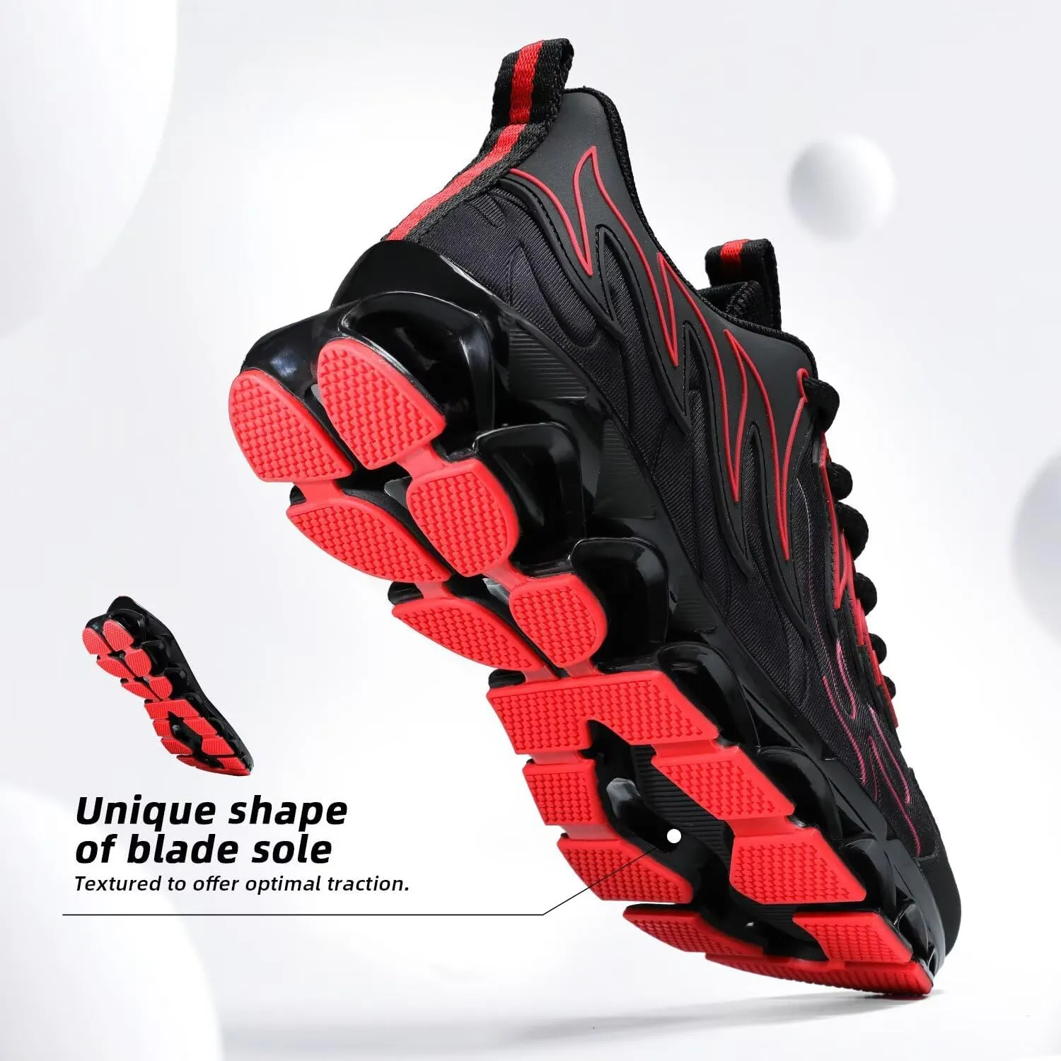 Men's Running Shoes Breathable Mesh Trail Runners Fashion Blade Sneakers Non Slip Gym Sport Trainer Casual Athletic Walking Shoes