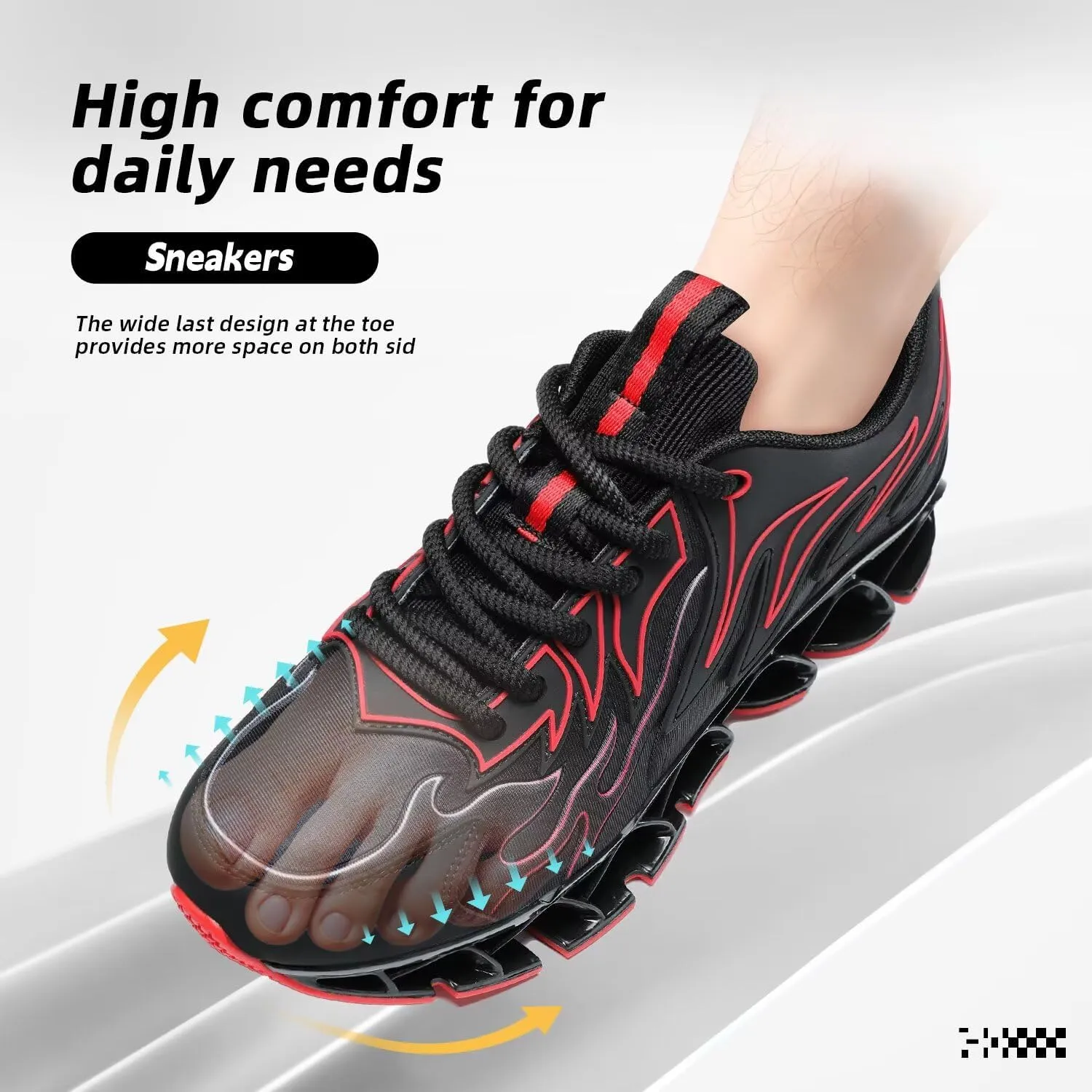 Men's Running Shoes Breathable Mesh Trail Runners Fashion Blade Sneakers Non Slip Gym Sport Trainer Casual Athletic Walking Shoes
