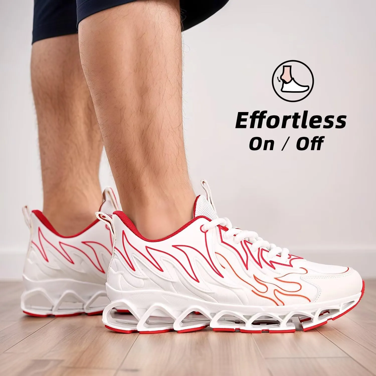Men's Running Shoes Breathable Mesh Trail Runners Fashion Blade Sneakers Non Slip Gym Sport Trainer Casual Athletic Walking Shoes