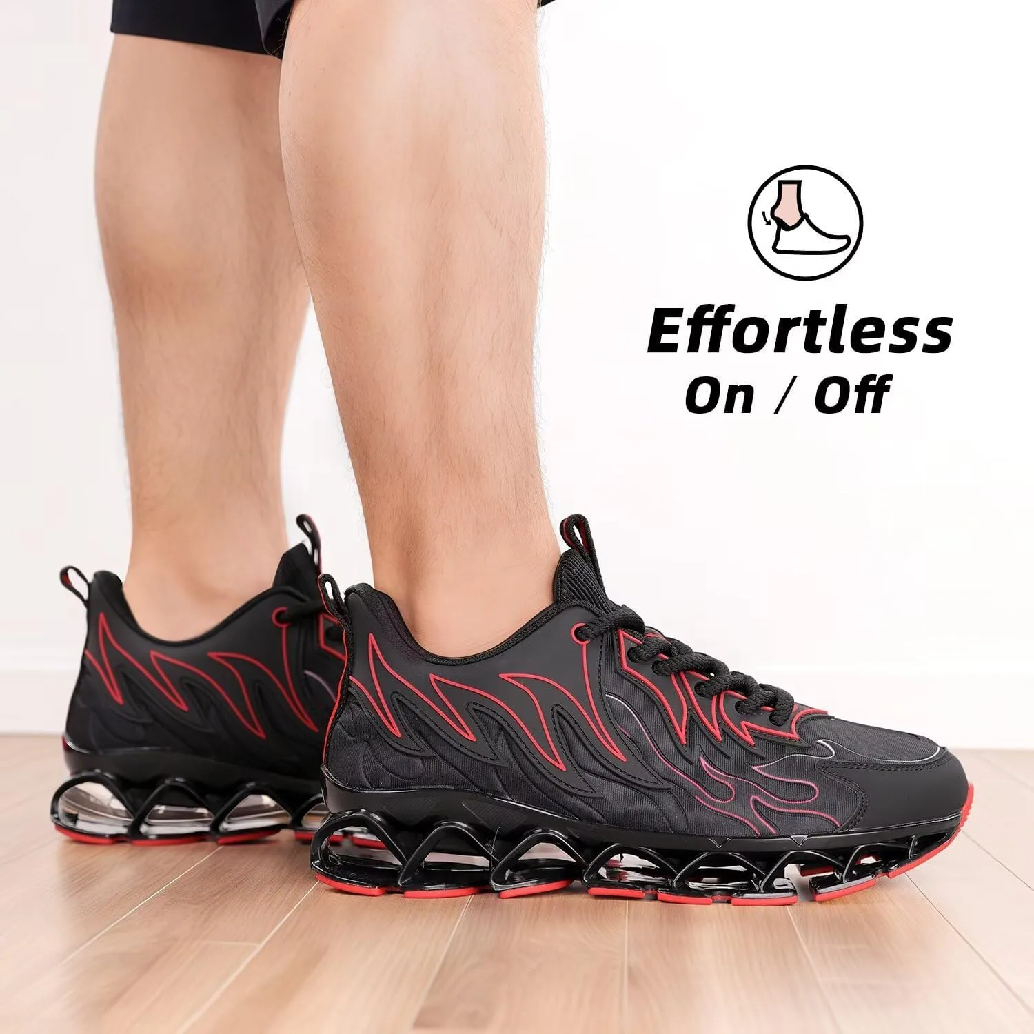 Men's Running Shoes Breathable Mesh Trail Runners Fashion Blade Sneakers Non Slip Gym Sport Trainer Casual Athletic Walking Shoes