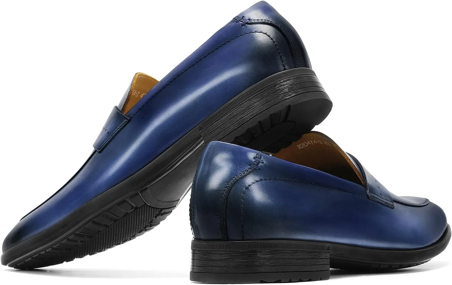 Men's Slip on Oxford Dress Shoes Classic Handmade Calfskin Manufacturing More Compact, Choose The Right Size to Modify The Foot Shape