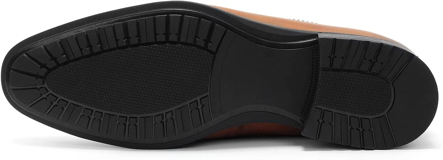 Men's Slip on Oxford Dress Shoes Classic Handmade Calfskin Manufacturing More Compact, Choose The Right Size to Modify The Foot Shape