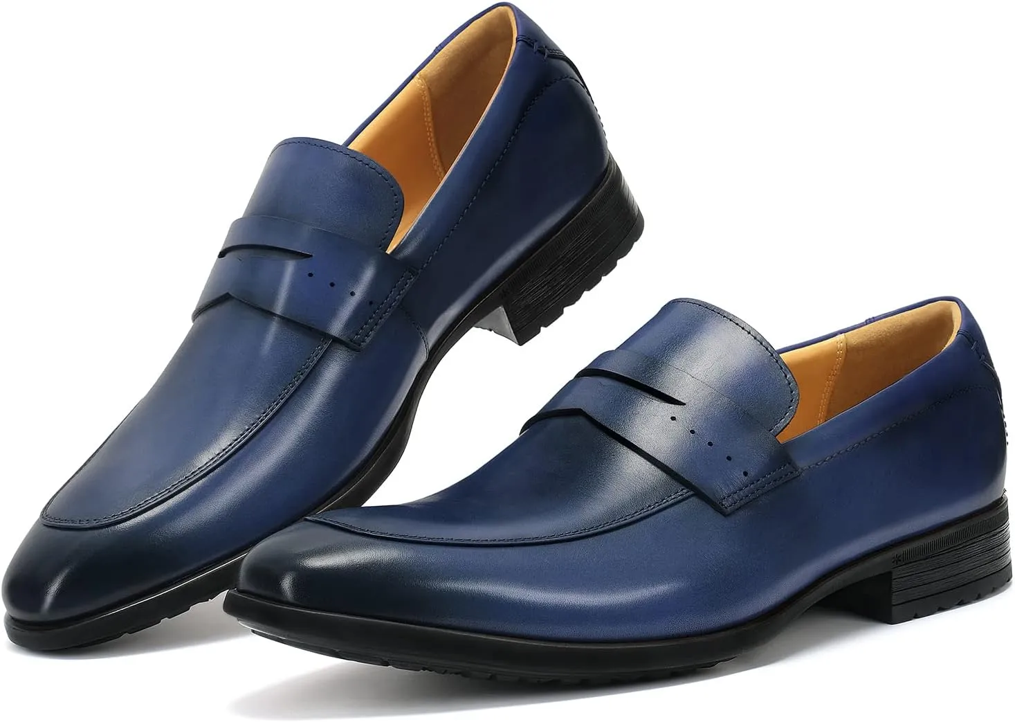 Men's Slip on Oxford Dress Shoes Classic Handmade Calfskin Manufacturing More Compact, Choose The Right Size to Modify The Foot Shape