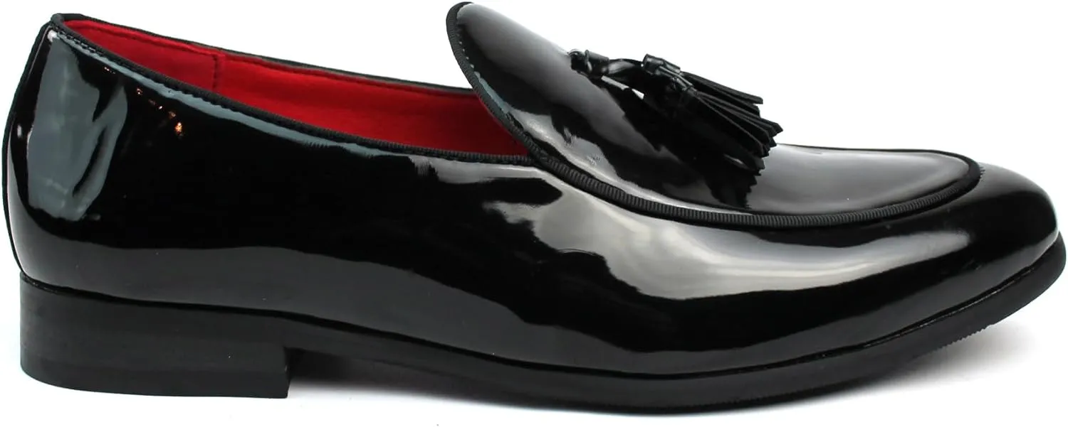 Men's Slip On Real Leather Loafer Tassel Dress Shoes