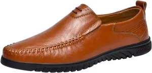 Mens Slip on Shoes Black Comfort Orthopedic Dress Shoe 2025 Fashion Brogue Footwear Casual Loafers Formal Sneakers