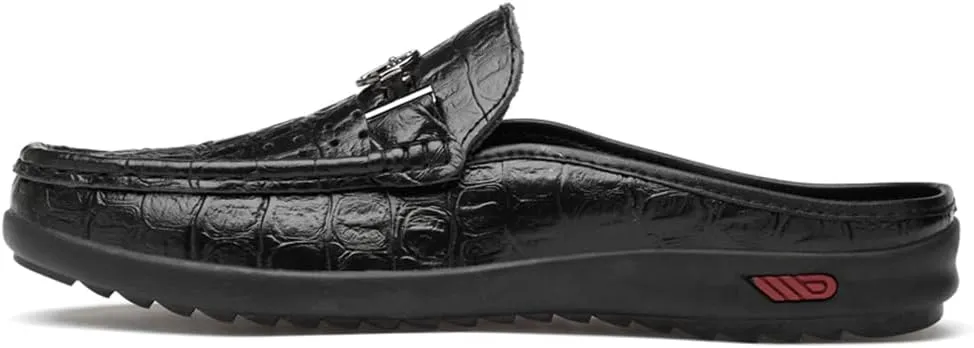 Men's Slippers Slip-On Loafers Leather Formal Wear Casual Open Back Sandals