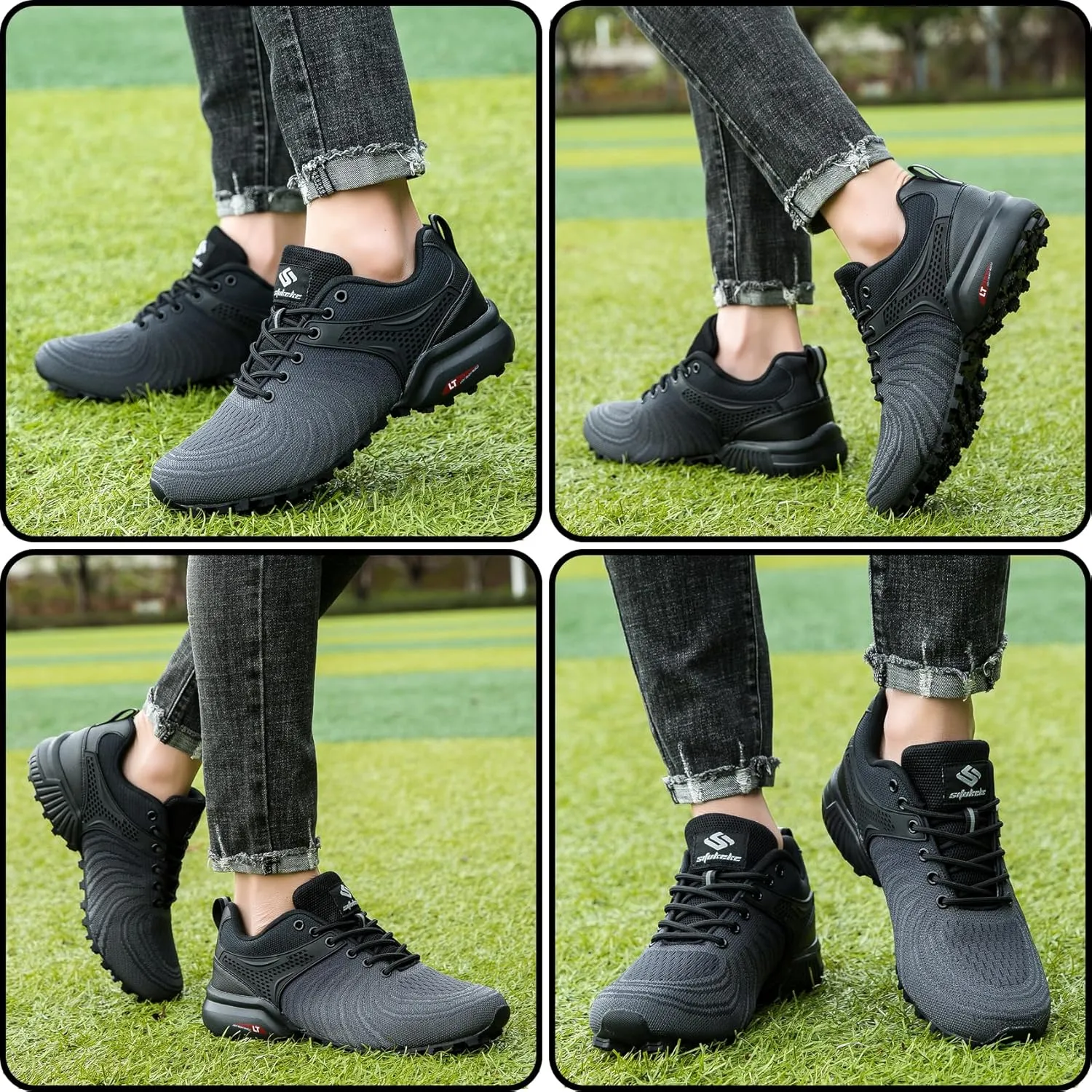 Men's Trail Running Shoes Lightweight Breathable Walking Sneakers Outdoor Athletic Running Tennis Cross Training Shoes