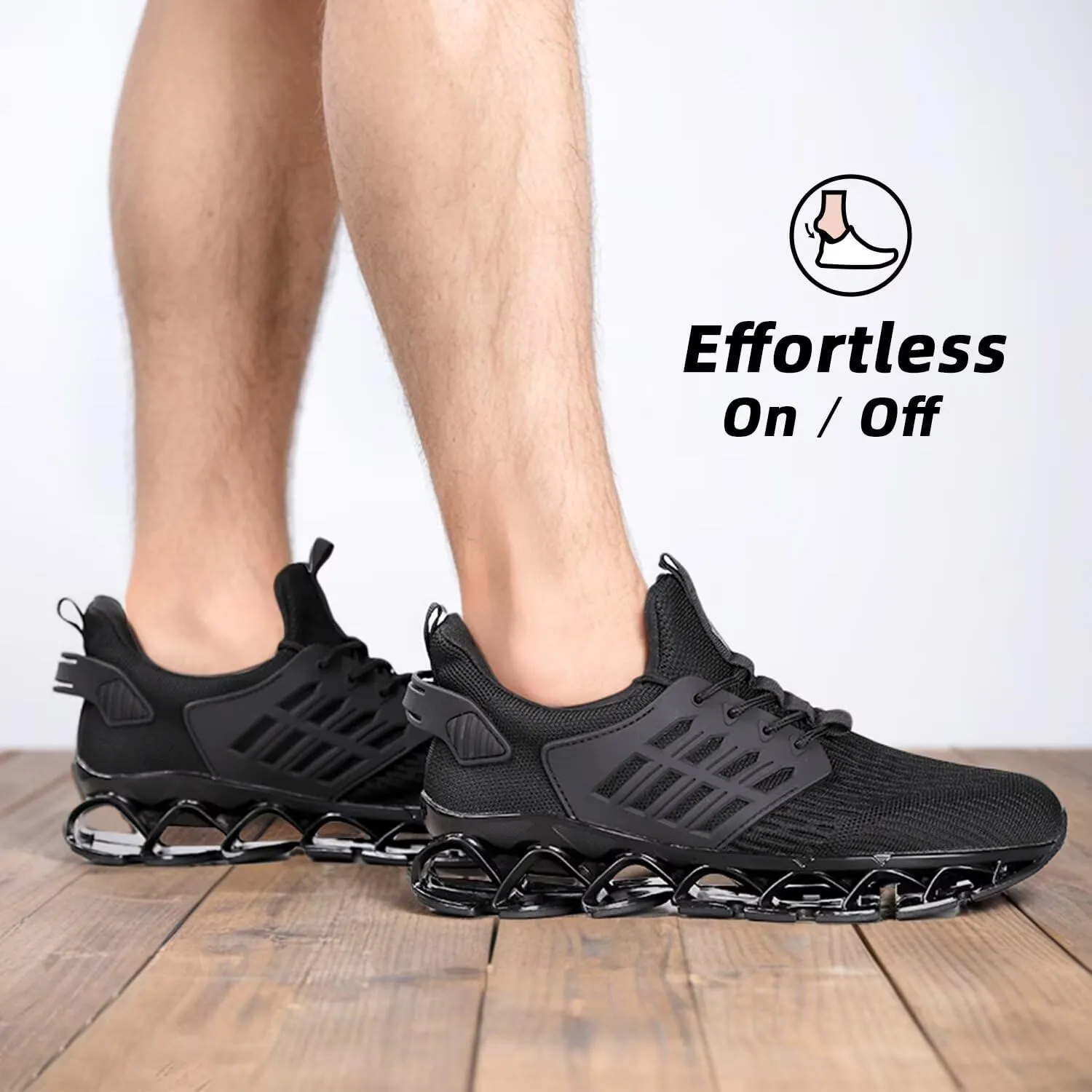 Mens Walking Shoes Slip on Blade Tennis Casual Fashion Trail Running Sneakers Comfort Non Slip Work Sport Athletic Trainers
